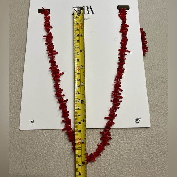 NWT - Zara Long Red Coral Necklace - 30” - Picture 7 of 8